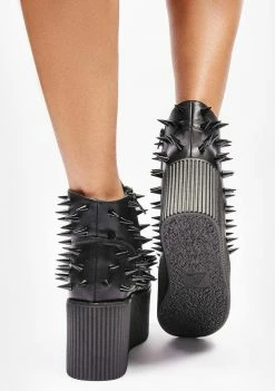 Y.R.U. Blackout Kaos Lo Spike Platform Sneakers