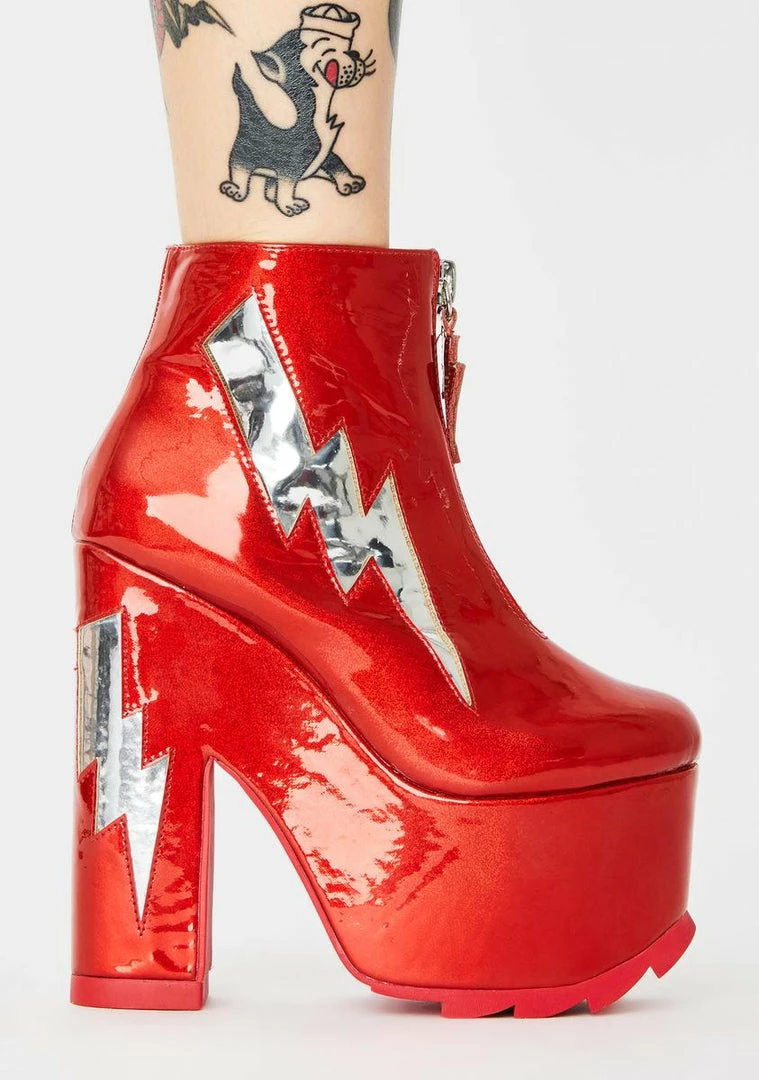 Promo βοΈ Y.R.U. Red Nightmare Bolt Platform π₯Ύ Boots Platforms π 4 Y.R.U. Red Nightmare Bolt Platform Boots Platforms