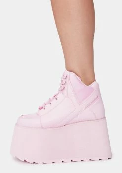Y.R.U. Pink Qozmo 2 Platform Sneakers
