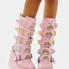Y.R.U. Pink Dune Rainbow Boots Platforms
