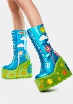 Y.R.U. X Teletubbies Dune Lace-Up Boots Platform Boots
