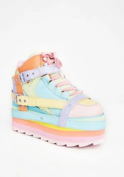 Y.R.U. Platforms Pastel Qozmo Bondage Platform Sneakers