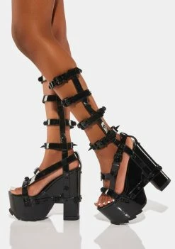 Y.R.U. Platforms Blackout Nightcall Hi Rose Platform Heels