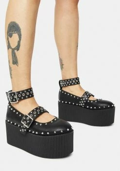 Y.R.U. Black Kaos Platform Mary Janes