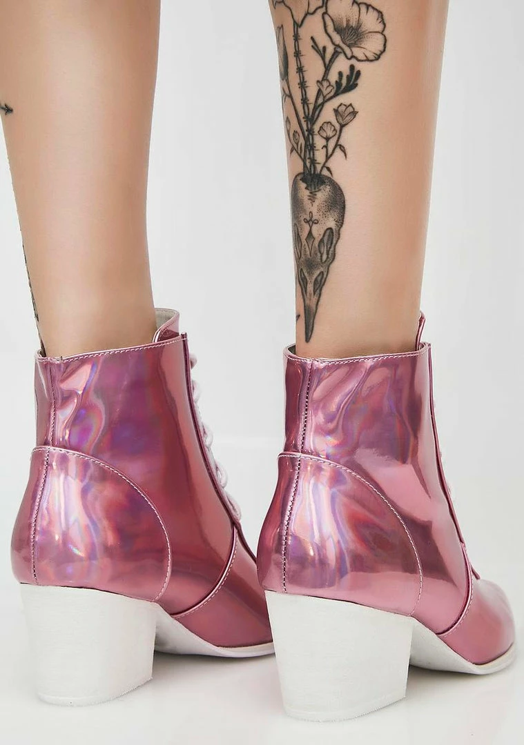 Best deal ⭐ Y.R.U. Princess Aura Hologram 🥾 Boots 🥾 Boots & Booties ❤️ 6 Y.R.U. Princess Aura Hologram Boots Boots & Booties