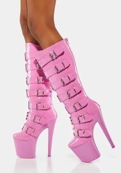 Y.R.U. Pink VIP Hustler Knee High Boots