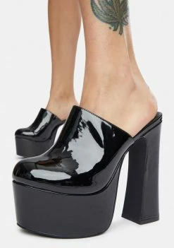 Buy ๐ Y.R.U. Platforms Black Patent Stardust Platform Mules โ๏ธ 8 Y.R.U. Platforms Black Patent Stardust Platform Mules