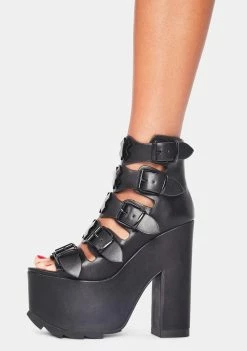 Y.R.U. Black Dreamscape Platform Heels Platforms