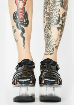 Y.R.U. Platforms Qloud Chariot Holographic Platform Sandals