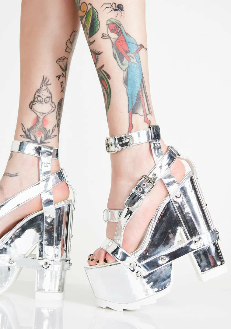 Coupon π Y.R.U. Nightcall Chrome Platform π Heels Platforms π 5 Y.R.U. Nightcall Chrome Platform Heels Platforms