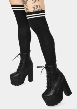 Y.R.U. Platforms Black Night Terror Platform Boots