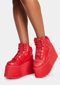 Y.R.U. Platforms Red Qozmo Platform Sneakers