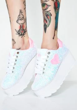 Y.R.U. Lala Heart Glitter Platform Sneakers Platforms
