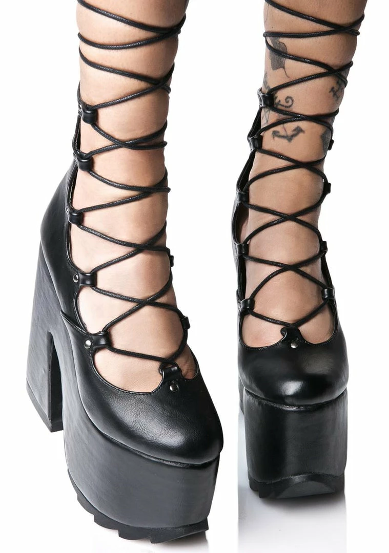 Cheap π Y.R.U. Lucid Lace-Up Chunky Platforms π 5 Y.R.U. Lucid Lace-Up Chunky Platforms