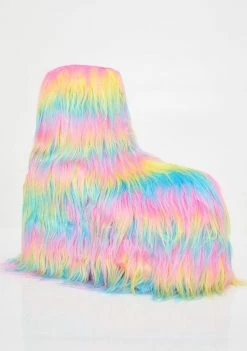 Y.R.U. Platforms Qomet Pastel Fur Platform Boots