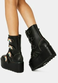 Discount π Y.R.U. Black Karma Rainbow Platform π₯Ύ Boots βοΈ 9 Y.R.U. Black Karma Rainbow Platform Boots