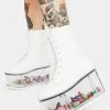 Y.R.U. Platforms Qloud Ultra White Platform Boots