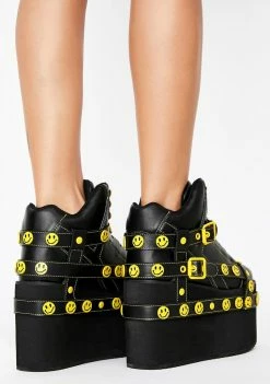 Y.R.U. Smiley Qozmo Bondage Platform Sneakers