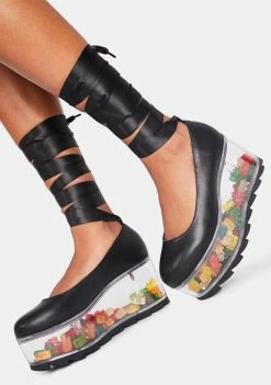 Y.R.U. Qloud Swan Lace Up Platforms