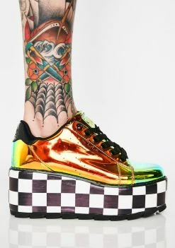 Y.R.U. Lala Checker Platform Sneakers Platforms
