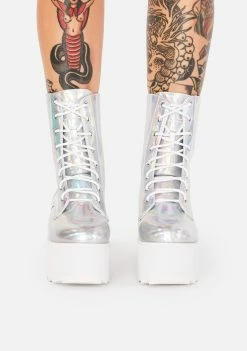 Buy 🥰 Y.R.U. BLOQ Holographic Platform 🥾 Boots ⭐ 8 Y.R.U. BLOQ Holographic Platform Boots