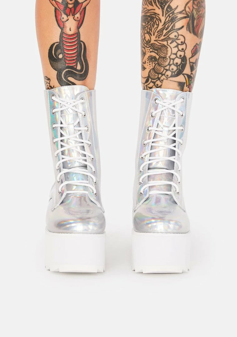 Buy 🥰 Y.R.U. BLOQ Holographic Platform 🥾 Boots ⭐ 5 Y.R.U. BLOQ Holographic Platform Boots
