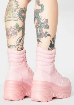 Y.R.U. Matrixx Hi Pink Platform Sneakers