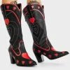 Y.R.U. Black Heart Space Cowgirl Boots Boots & Booties