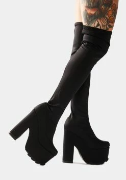 Y.R.U. Boots & Booties Labyrinth Thigh High Platform Boots