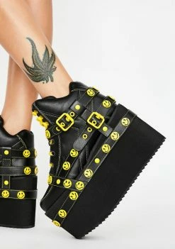 Y.R.U. Smiley Qozmo Bondage Platform Sneakers