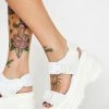 Y.R.U. White Oracle Platform Sandals