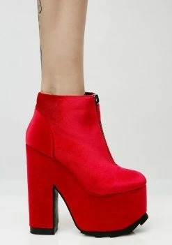 Y.R.U. Nightmare Velvet Platform Boots
