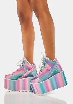 Y.R.U. Qozmo Prizmatic Pastel Platform Sneakers