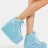 Y.R.U. Pearl Blue Qozmo Platform Sneakers
