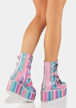 Y.R.U. Prizmatiq Pastel Karma Alien Boots Platforms