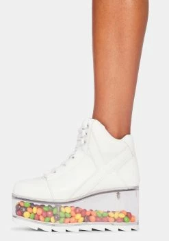 Y.R.U. White Qozmo Qloud Platform Sneakers Platforms
