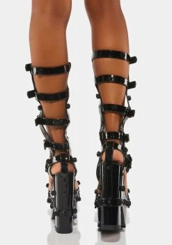 Y.R.U. Platforms Blackout Nightcall Hi Rose Platform Heels