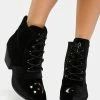 Y.R.U. Black Velvet Aura Ankle Boots