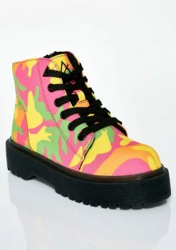 Y.R.U. Boots & Booties Slayr Neon Camo Boots