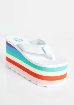 Y.R.U. Platforms Ice Pixi Rainbow Platform Sandals