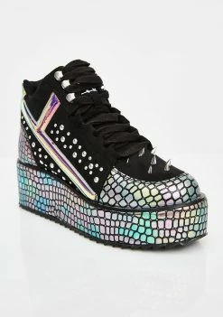 Y.R.U. Platforms Qozmo Lo Dragon Hologram Sneakers