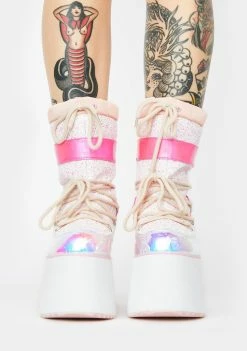 Y.R.U. Platforms Glitter Holographic Qronic Winter Boots