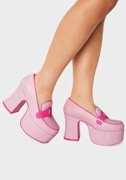 Y.R.U. Pink Deelite Platform Loafers