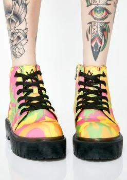 Y.R.U. Boots & Booties Slayr Neon Camo Boots
