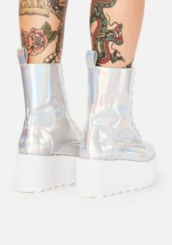 Buy 🥰 Y.R.U. BLOQ Holographic Platform 🥾 Boots ⭐ 9 Y.R.U. BLOQ Holographic Platform Boots