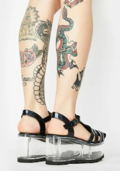 Y.R.U. Platforms Qloud Chariot Holographic Platform Sandals