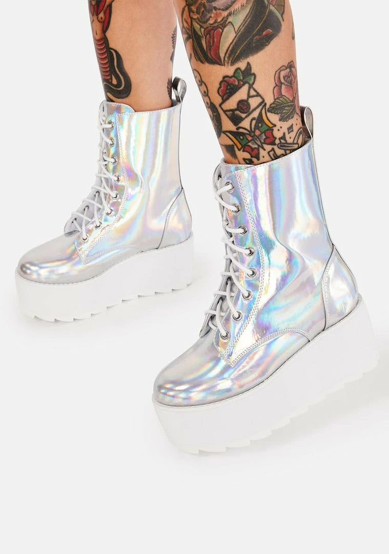 Buy 🥰 Y.R.U. BLOQ Holographic Platform 🥾 Boots ⭐ 3 Y.R.U. BLOQ Holographic Platform Boots