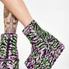 Y.R.U. Platforms Qomet Zebra Flip Sequin Platform Boots