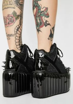 Y.R.U. Platforms Qozmo Black Moonroq Platform Sneakers