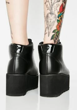 Y.R.U. Lala Hi Black Platform Sneakers